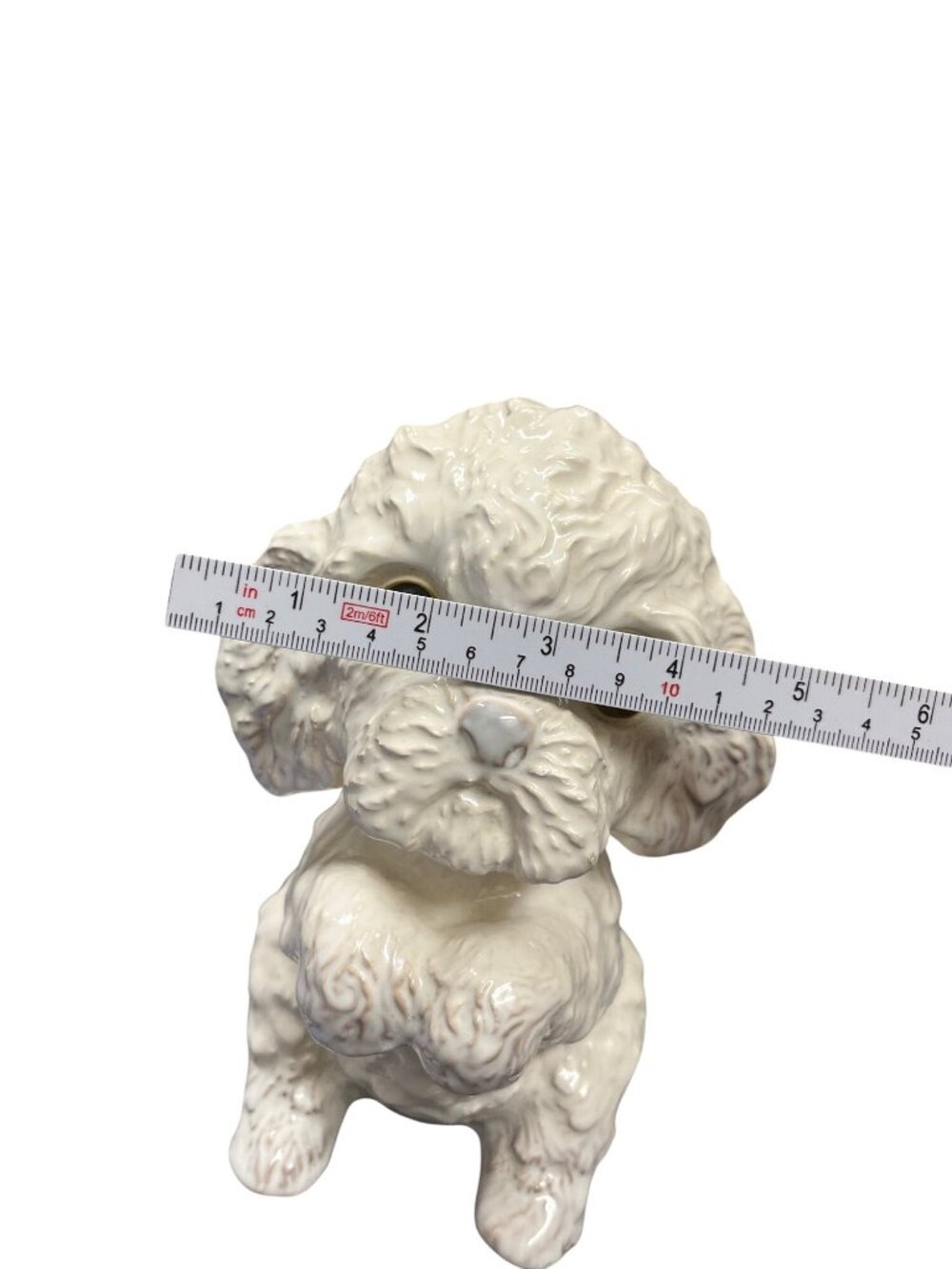 USA VTG big eyes ceramic white poodle puppy statute figurine SKU 10-220 - Picture 11 of 11